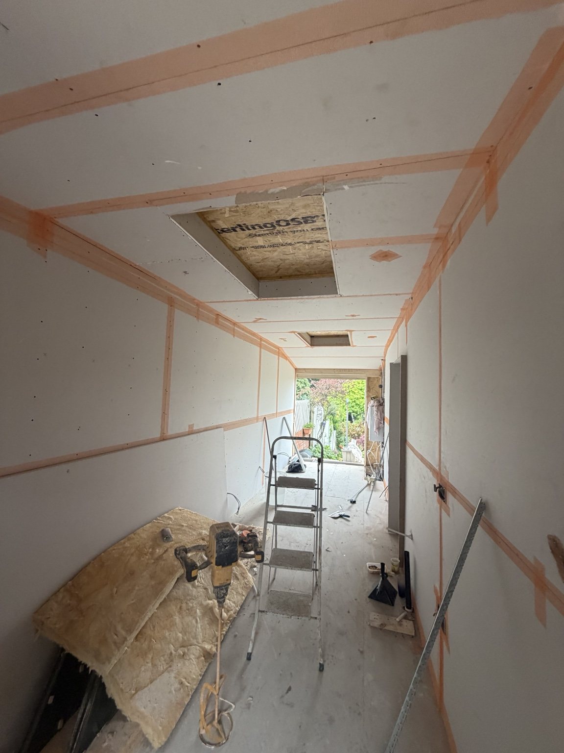 Extension before plaster finish