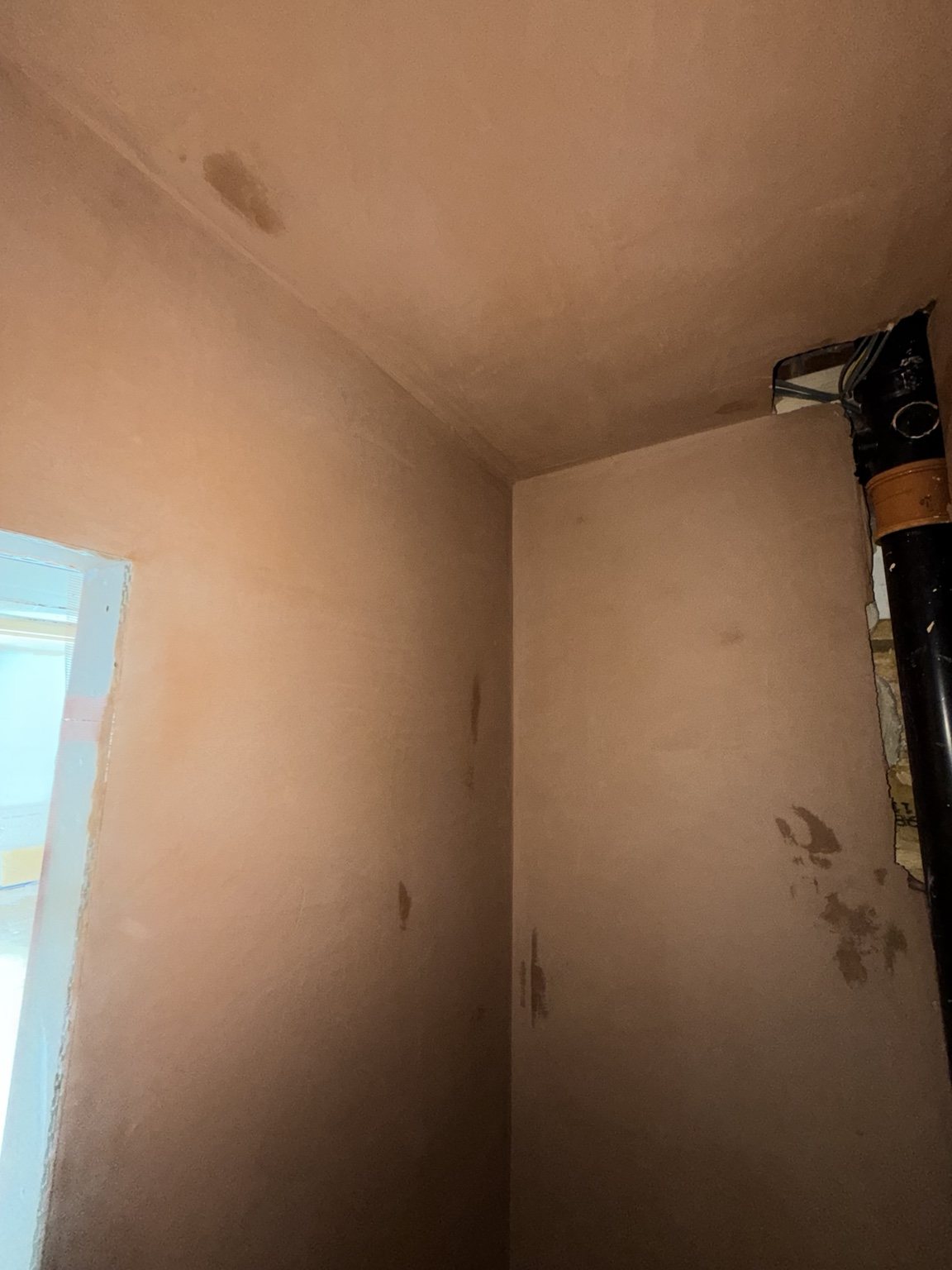 Utility room plastering