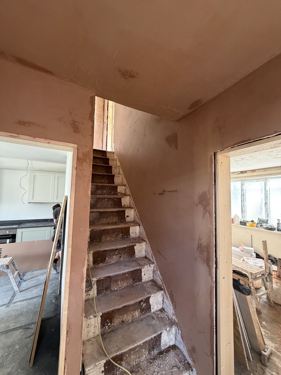 Staircase and entrance plastering